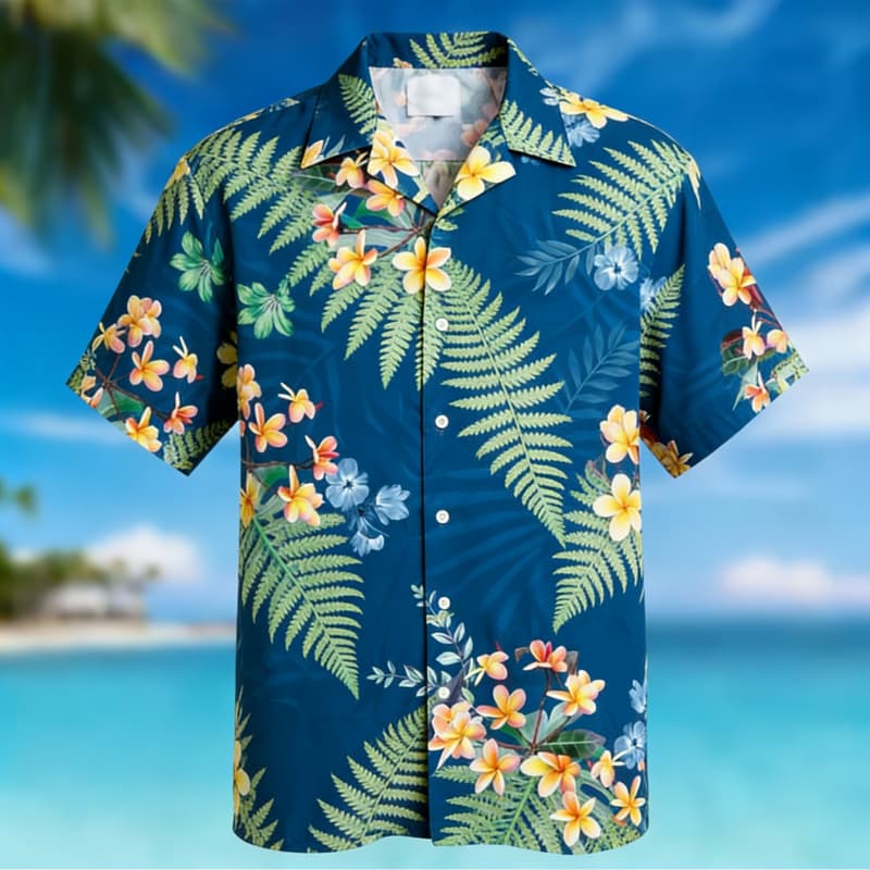Outdoor Adventure Vacations - メンズプレミアムハワイアンフローラルプリントボタンアップシャツ、ハワイの休暇、プールパーティー、アウトドアアドベンチャーに最適な万能サマールック