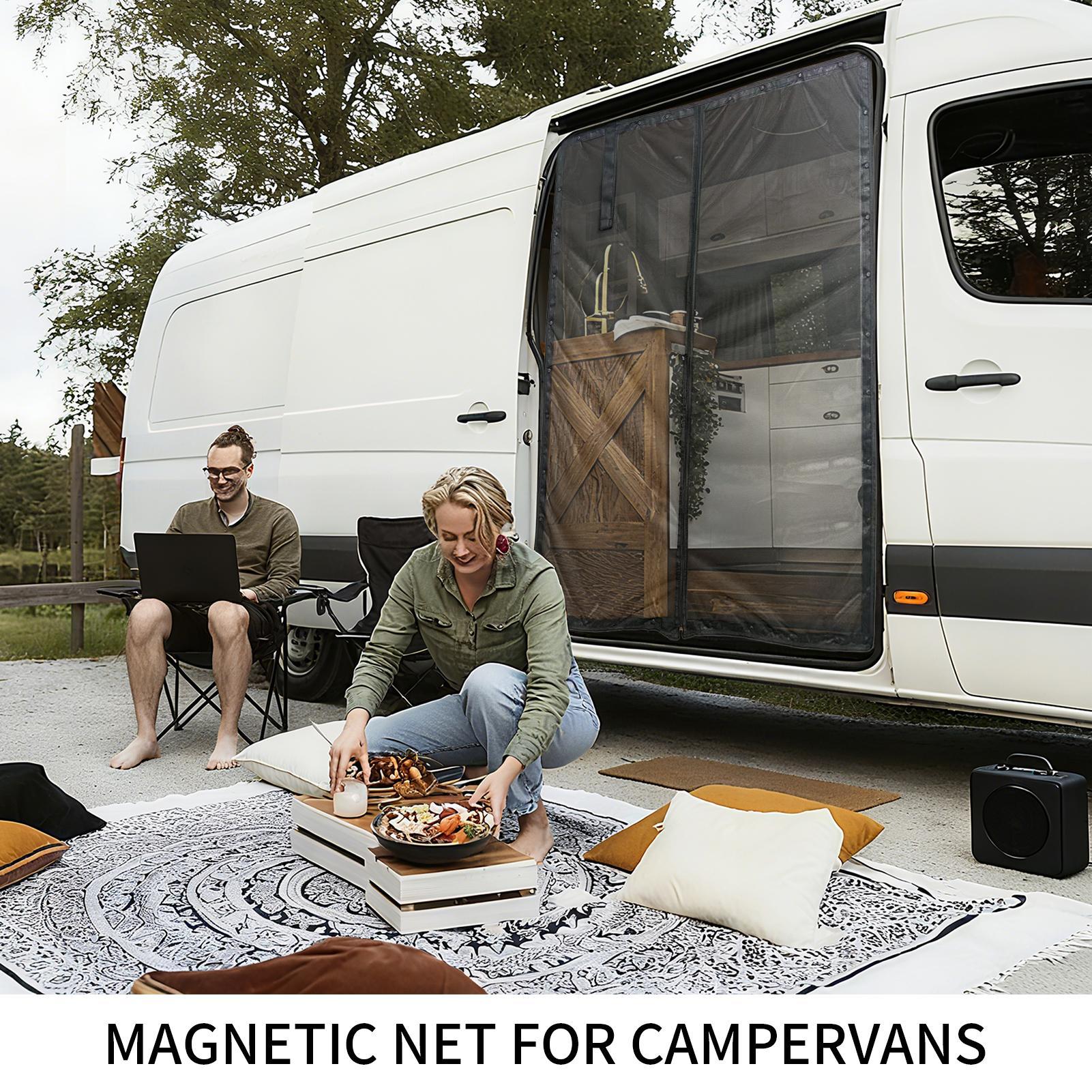 Outdoor Adventure Vehicles - バンのドアスクリーン、UV耐性ネット、車両アクセサリー、RVサイドドア、防虫ネット、キャンプ、アウトドアアドベンチャー、ロードトリップ用