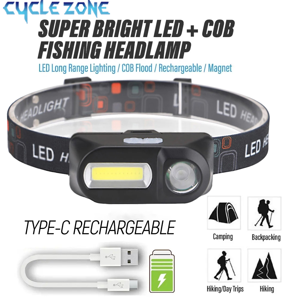 Outdoor Adventure Zone - XPE + COB ミニヘッドライト充電式 LED ヘッド懐中電灯防水ヘッドランプ釣り狩猟ライト屋外作業キャンプヘッドランプ