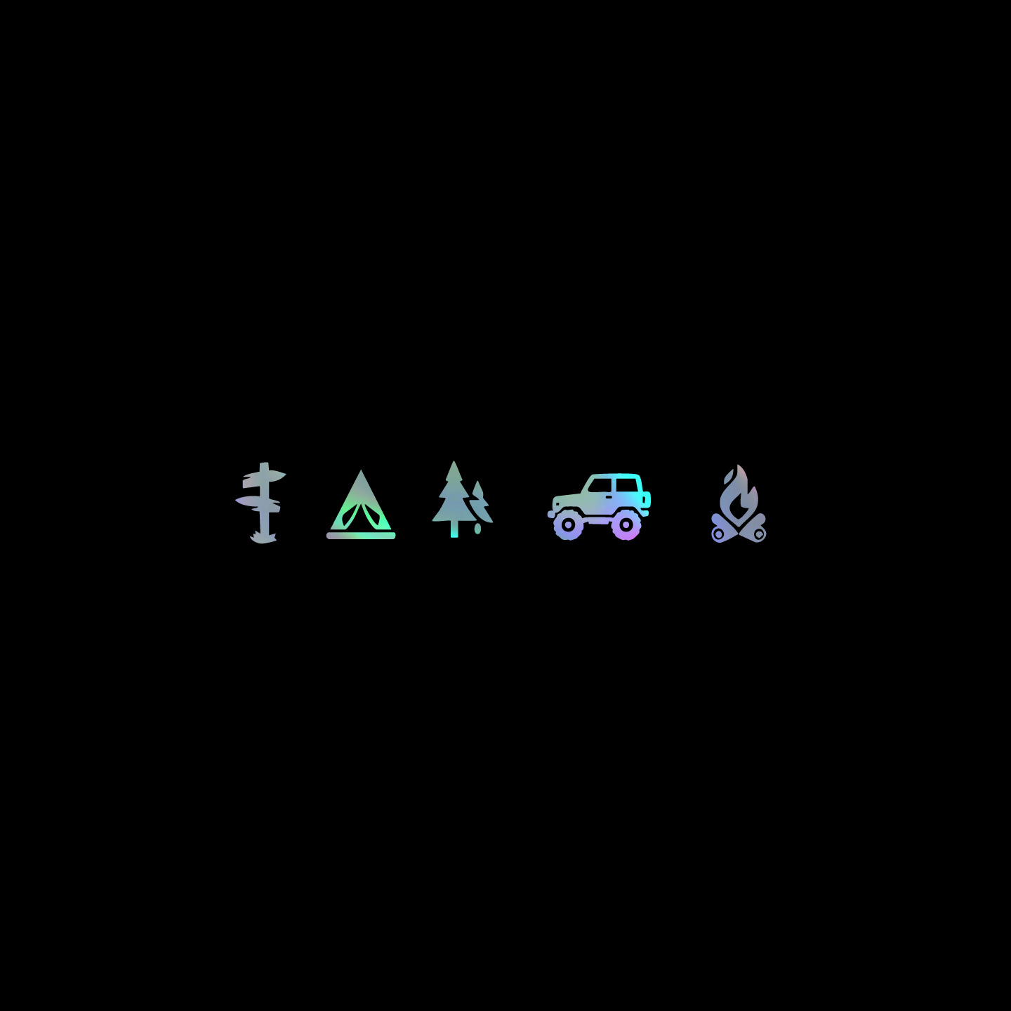Outdoor Adventure Vehicles - アウトドアアドベンチャーパターン防水ビニールステッカー、道路標識テントツリーキャンプファイヤーデザインデカール車SUV窓車両装飾用