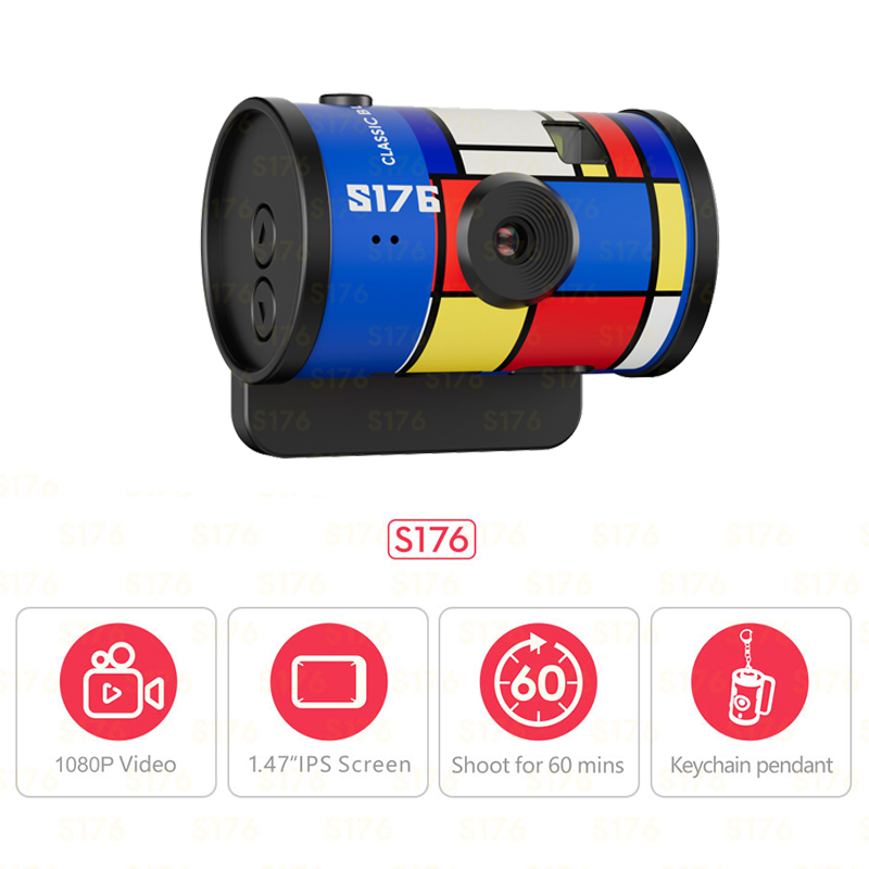 Outdoor Adventure Video - S176ポータブルミニフィルムカメラ1080P HDレコーダー、ウェアラブルネックレスデザイン、写真・動画撮影機能搭載、Vlogやアウトドアアドベンチャーに最適