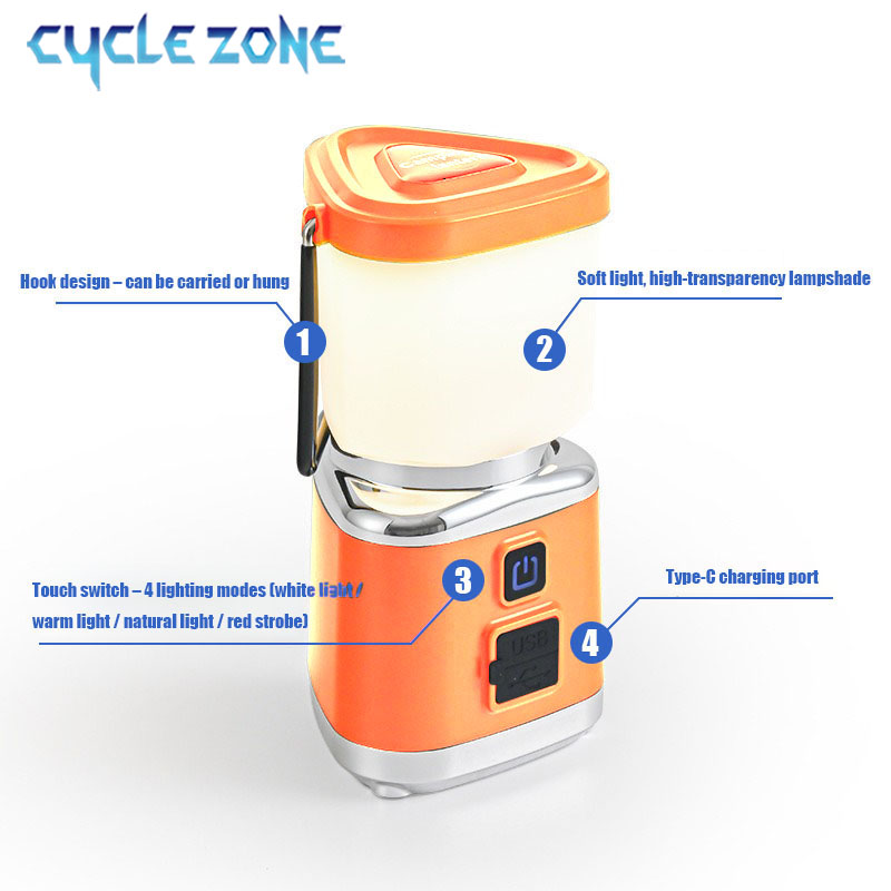 ポータブルキャンプライト TYPE-C 充電式調光可能吊り下 - Outdoor Adventure Zone のレビューと価格