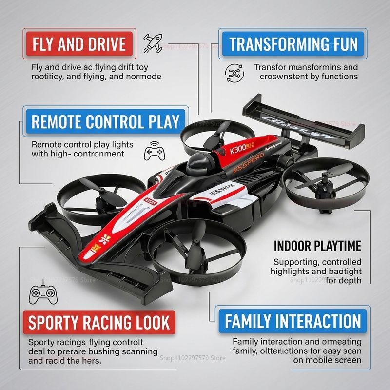 RC UAVフライングドリフトカー 2-in-1 クアッドコ - Outdoor Adventure At のレビューと価格