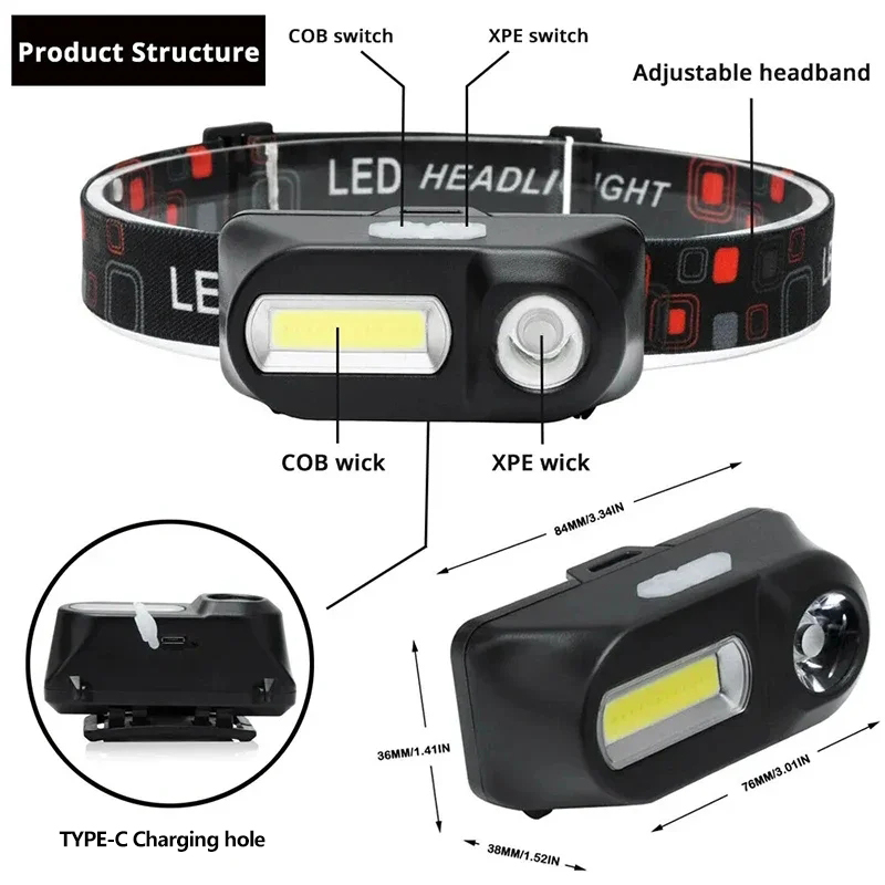 XPE + COB ミニヘッドライト充電式 LED ヘッド懐 - Outdoor Adventure Zone のレビューと価格