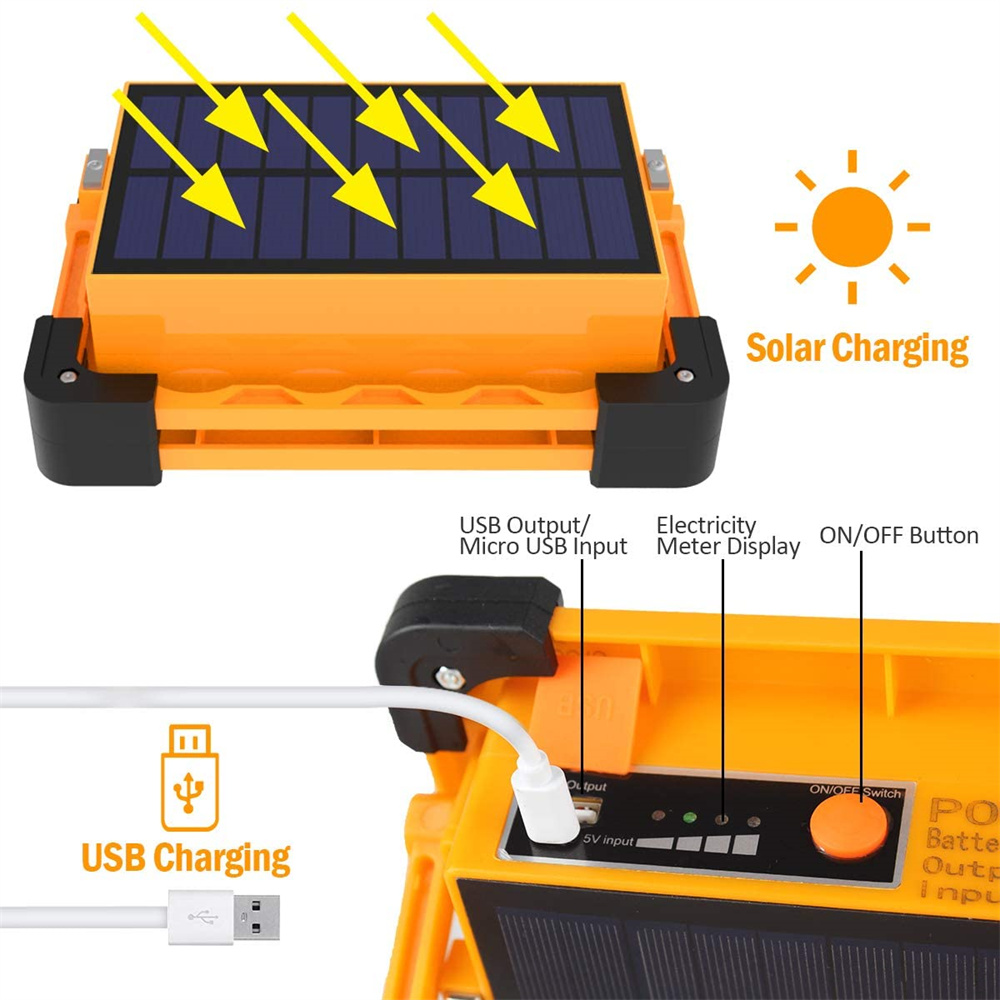 ポータブル充電式ソーラーLEDワークライト,USB充電器,1 - Outdoor Adventure Jobs のレビューと価格