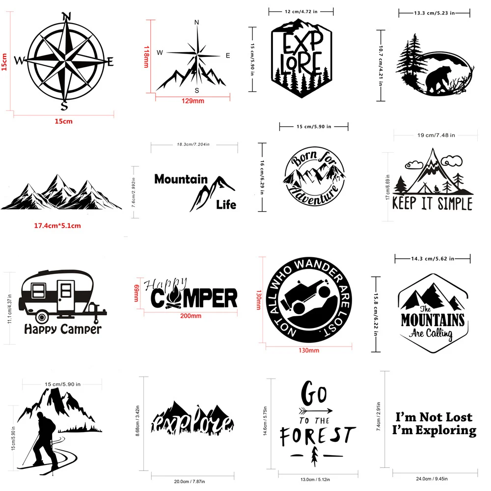 アドベンチャー用ビニールステッカー,車とオートバイ用の装飾ス - Outdoor Adventure Series のレビューと価格